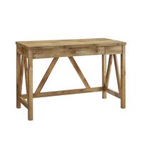 Walker Edison - Rustic Farmhouse A-Frame Computer Desk - Barnwood - Angle