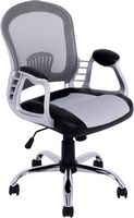 CorLiving - Workspace 5-Pointed Star Leatherette and Mesh Office Chair - Gray/Black - Angle