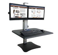 Victor - DC350A Dual Monitor Sit/Stand Desk Converter - Black - Angle