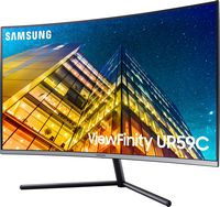 Samsung - 32” ViewFinity UR590 UHD Monitor - Dark Blue Gray - Angle