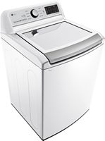 LG - 5.0 Cu. Ft. High-Efficiency Smart Top Load Washer with TurboWash3D Technology - White - Angle