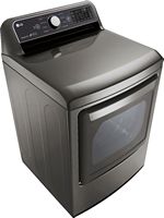 LG - 7.3 Cu. Ft. Smart Electric Dryer with Sensor Dry - Graphite Steel - Angle