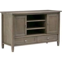Simpli Home - Warm Shaker SOLID WOOD 47 inch Wide Transitional TV Media Stand in Distressed Grey ... - Angle