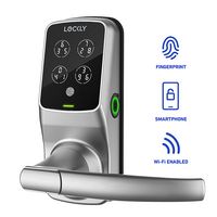 Lockly - Secure Pro Smart Lock Wi-Fi Replacement Latch with 3D Biometric Fingerprint/Keypad/App/V... - Angle
