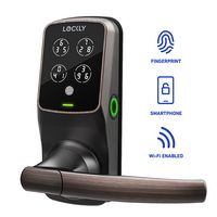 Lockly - Secure Pro Smart Lock Wi-Fi Replacement Latch with 3D Biometric Fingerprint/Keypad/App/V... - Angle