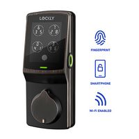 Lockly - Secure Pro Smart Lock Wi-Fi Replacement Deadbolt with 3D Biometric Fingerprint/Keypad/Vo... - Angle