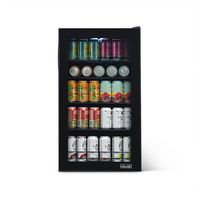 NewAir - 126-Can Beverage Cooler with “Beers of the World” Custom Wrap, Glass Door, Custom, Split... - Angle
