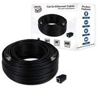 Night Owl - 100 ft. Cat-5e Ethernet Cable - Black - Angle