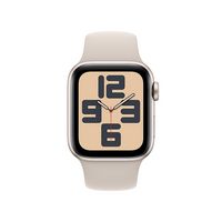Apple Watch SE 2nd Generation (GPS) 40mm Starlight Aluminum Case with Starlight Sport Band - M/L ... - Angle