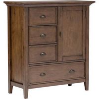 Simpli Home - Redmond SOLID WOOD 39 inch Wide Transitional Medium Storage Cabinet in - Rustic Nat... - Angle