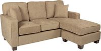 OSP Home Furnishings - Russell L-Shape Sectional Sofa - Brown - Angle