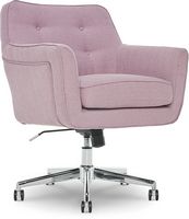 Serta - Ashland Memory Foam & Twill Fabric Home Office Chair - Lilac - Angle