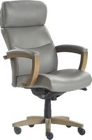 La-Z-Boy - Greyson Modern Faux Leather Executive Chair - Gray - Angle