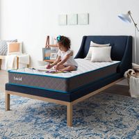 Lucid Comfort Collection - 7-inch Firm Bonnell Spring Mattress - Full - Gray - Angle