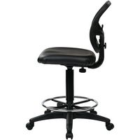 WorkSmart - DC Series Vinyl Drafting Chair - Black - Angle