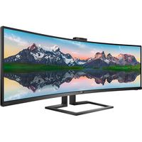 Philips - Brilliance 48.8 LCD Curved Monitor (DisplayPort USB, HDMI) - Textured Black - Angle