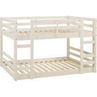 Walker Edison - Solid Wood Low Twin over Twin Bunk Bed - White - Angle