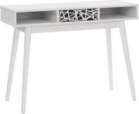 CorLiving - Mid-Century Engineered Wood 1-Drawer Table - White - Angle