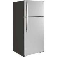 GE - 16.6 Cu. Ft. Top-Freezer Refrigerator - Stainless Steel - Angle