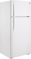 GE - 17.5 Cu. Ft. Top-Freezer Refrigerator with LED Interior Lighting - White - Angle