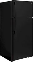 GE - 17.5 Cu. Ft. Top-Freezer Refrigerator with LED Interior Lighting - Black - Angle