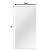 LOVMOR - Polished 36 in. W x 72 in. Modern Rectangular Tempered Glass Wall Mirror - silver - Angle