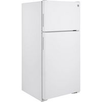 GE - 16.6 Cu. Ft. Top-Freezer Refrigerator - White - Angle