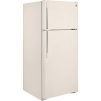 GE - 16.6 Cu. Ft. Top-Freezer Refrigerator with LED Interior Lighting - Bisque - Angle