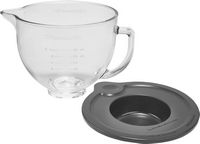 5-Qt. Glass Bowl with Lid for KitchenAid Tilt-Head Stand Mixers - Clear - Angle