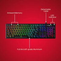 HyperX - Alloy Origins Full-size Wired Mechanical Red Switch Gaming Keyboard with RGB Back Lighti... - Angle