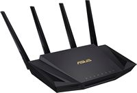 ASUS - AX3000 Dual-Band WiFi 6 Wireless Router with Life time internet Security - Black - Angle