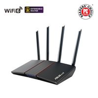 ASUS - AX3000 Dual-Band WiFi 6 Wireless Router with Life time internet Security - Black - Angle