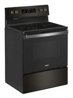 Whirlpool - 5.3 Cu. Ft. Freestanding Electric Range with Self-Cleaning and Frozen Bake - Black St... - Angle