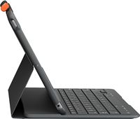 Logitech - Slim Folio Keyboard Folio for Apple iPad (7th, 8th & 9th Generation) - Graphite - Angle