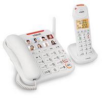 VTech - Amplified Corded/Cordless Answering System with Big Buttons Display - White - Angle