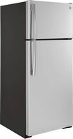 GE - 17.5 Cu. Ft. Top-Freezer Refrigerator with LED Interior Lighting - Stainless Steel - Angle