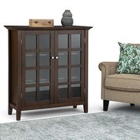 Simpli Home - Acadian SOLID WOOD 39 inch Wide Transitional Medium Storage Cabinet in - Natural Ag... - Angle