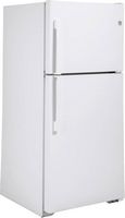 GE - 19.2 Cu. Ft. Top-Freezer Refrigerator with Interior LED Lighting - White - Angle