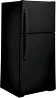 GE - 19.2 Cu. Ft. Top-Freezer Refrigerator with LED Internal Lighting - Black - Angle