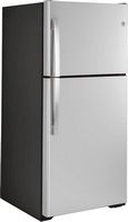 GE - 19.2 Cu. Ft. Top-Freezer Refrigerator - Stainless Steel - Angle