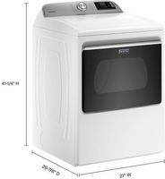 Maytag - 7.4 Cu. Ft. Smart Electric Dryer with Extra Power Button - White - Angle