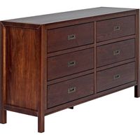 Walker Edison - Solid Wood Modern Classic 6-Drawer Dresser - Walnut - Angle