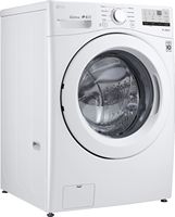 LG - 4.5 Cu. Ft. High Efficiency Stackable Front-Load Washer with 6Motion Technology - White - Angle