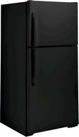 GE - 21.9 Cu. Ft. Garage-Ready Top-Freezer Refrigerator - Black - Angle