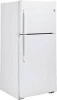 GE - 21.9 Cu. Ft. Top-Freezer Refrigerator with Garage Ready Performance - White - Angle