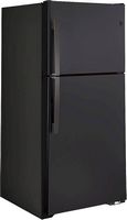 GE - 21.9 Cu. Ft. Garage-Ready Top-Freezer Refrigerator - Black Slate - Angle