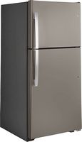 GE - 21.9 Cu. Ft. Garage-Ready Top-Freezer Refrigerator - Slate - Angle