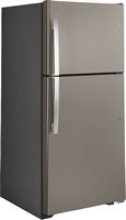 GE - 19.2 Cu. Ft. Top-Freezer Refrigerator - Slate - Angle