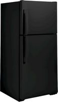 GE - 19.2 Cu. Ft. Top-Freezer Refrigerator - Black - Angle