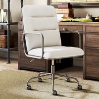 Finch - Franklin Upholstered Office Chair - Fabric - Soft White - Angle